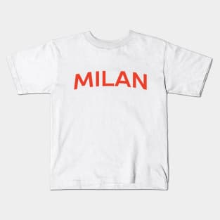 Milan City Typography Kids T-Shirt